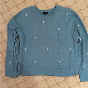 Rails Blue Star-Pattern Crewneck soft quality Sweatshirt top pullover size M